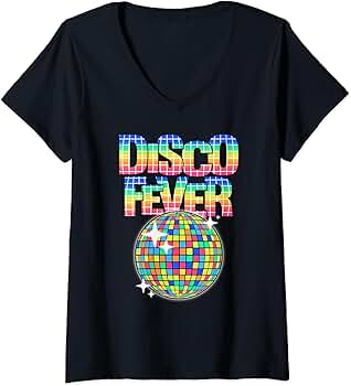 トップス WACK Disco Ball &Dance Theme Print Shirt Colorful Disco Ball Graphic Tee: Retro 70s 80s Dance Shirt